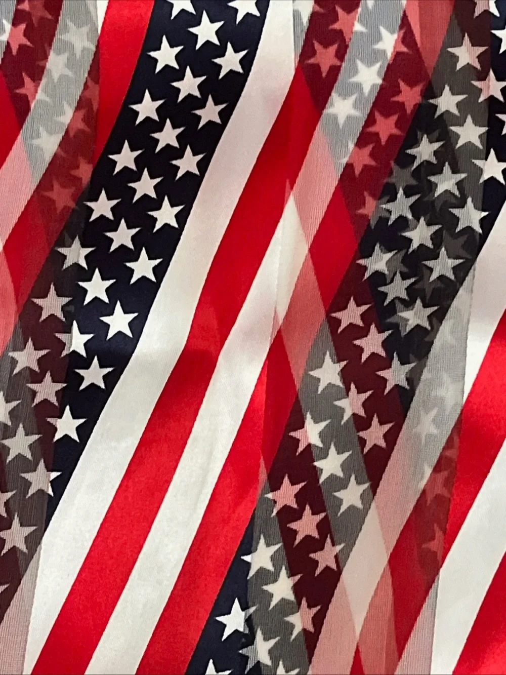 Estate Red White and Blue Star Stripe Scarf